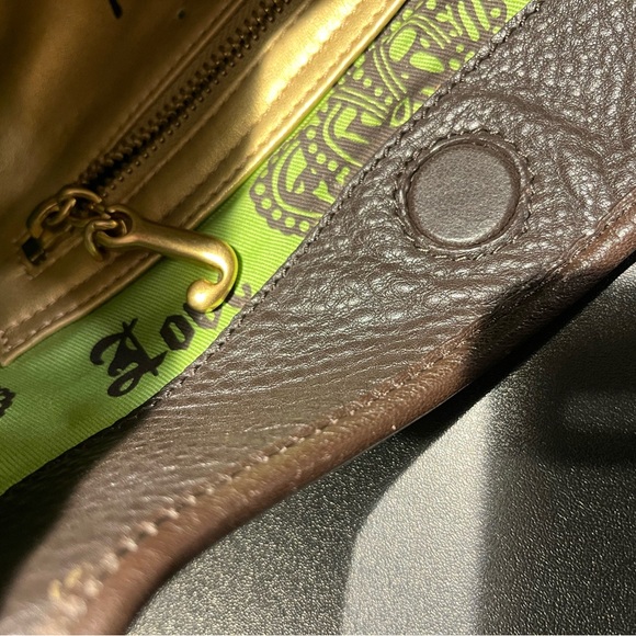 Vintage JUICY Couture Terry Lime Green Yellow Fringe Tassel Bag - Picture 10 of 14